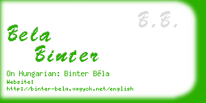 bela binter business card