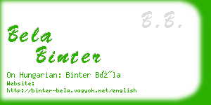 bela binter business card